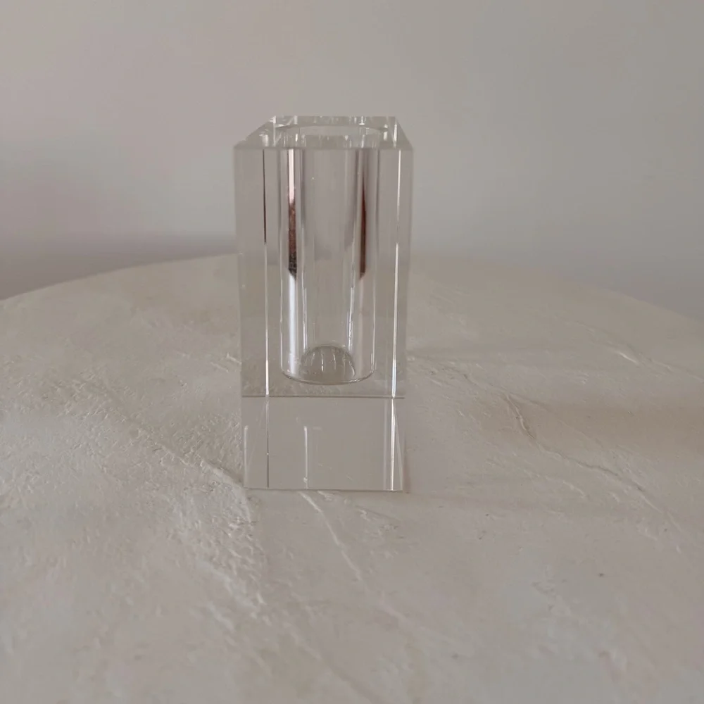 POST MODERN MINIMALIST‎ CUT CRYSAL BUD-VASE MID-CENTURY MODERN ART DECO REGENCY